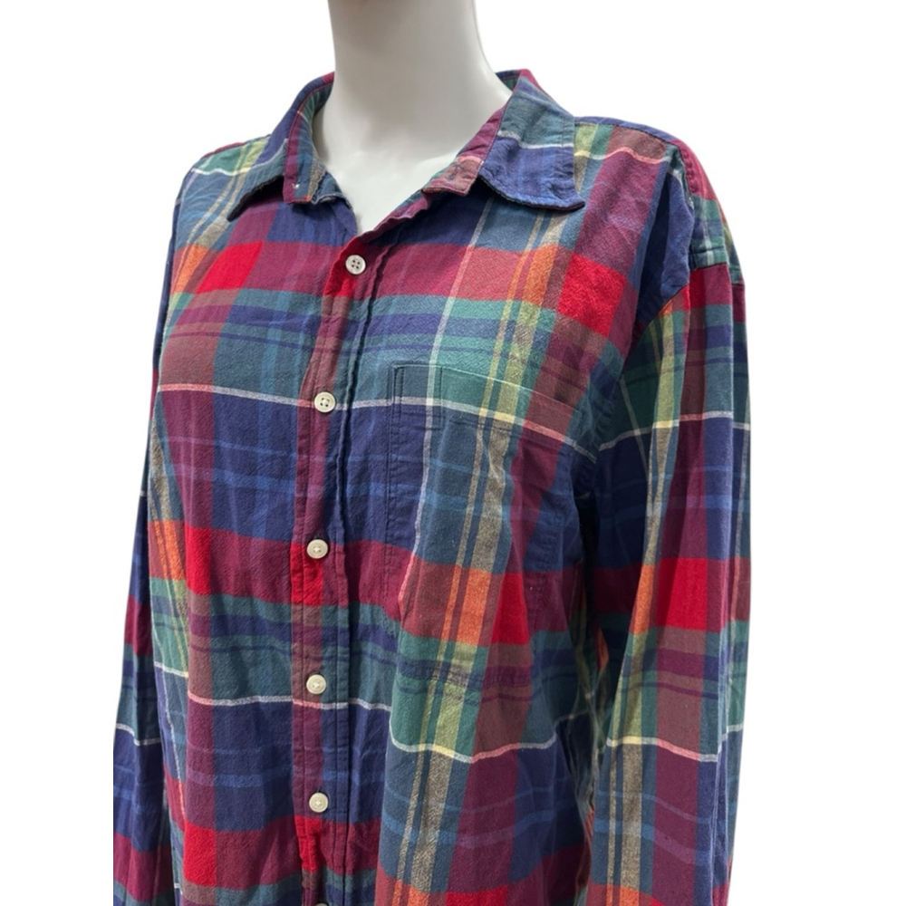 Gap Plaid Button Down Shirt XL Blue Red - Picture 9 of 9